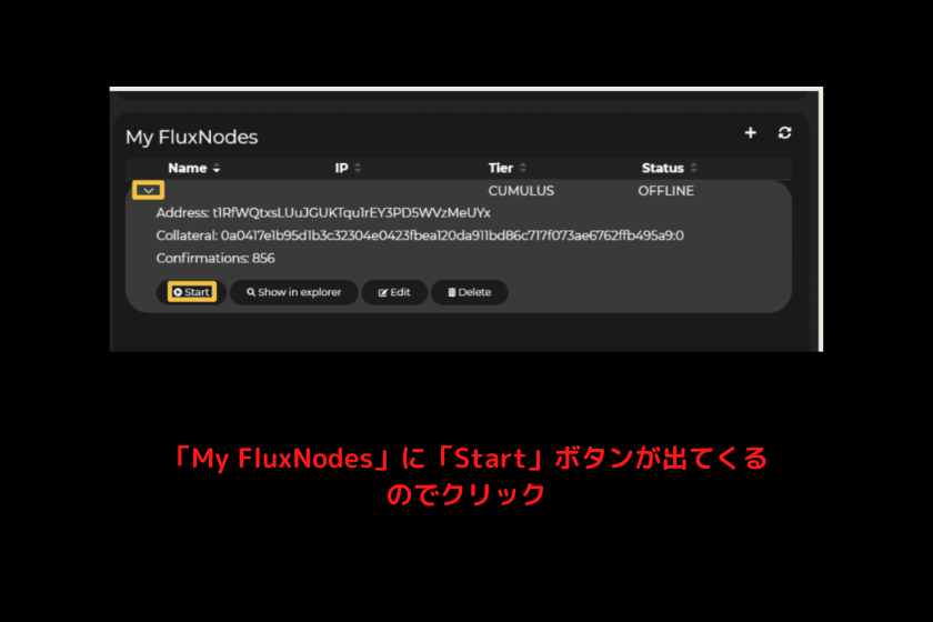 画像33：仮想通貨FLUXノード「ノード起動4」